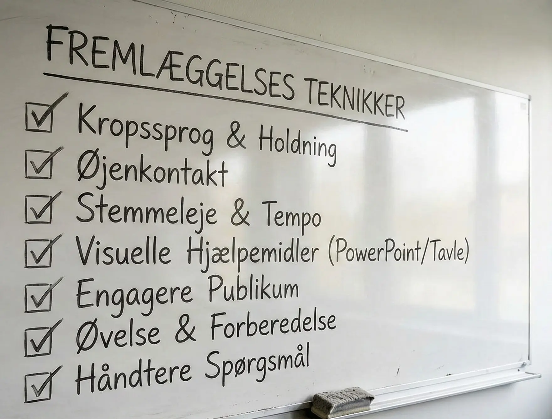 Elev holder en mundtlig præsentation foran klassen
