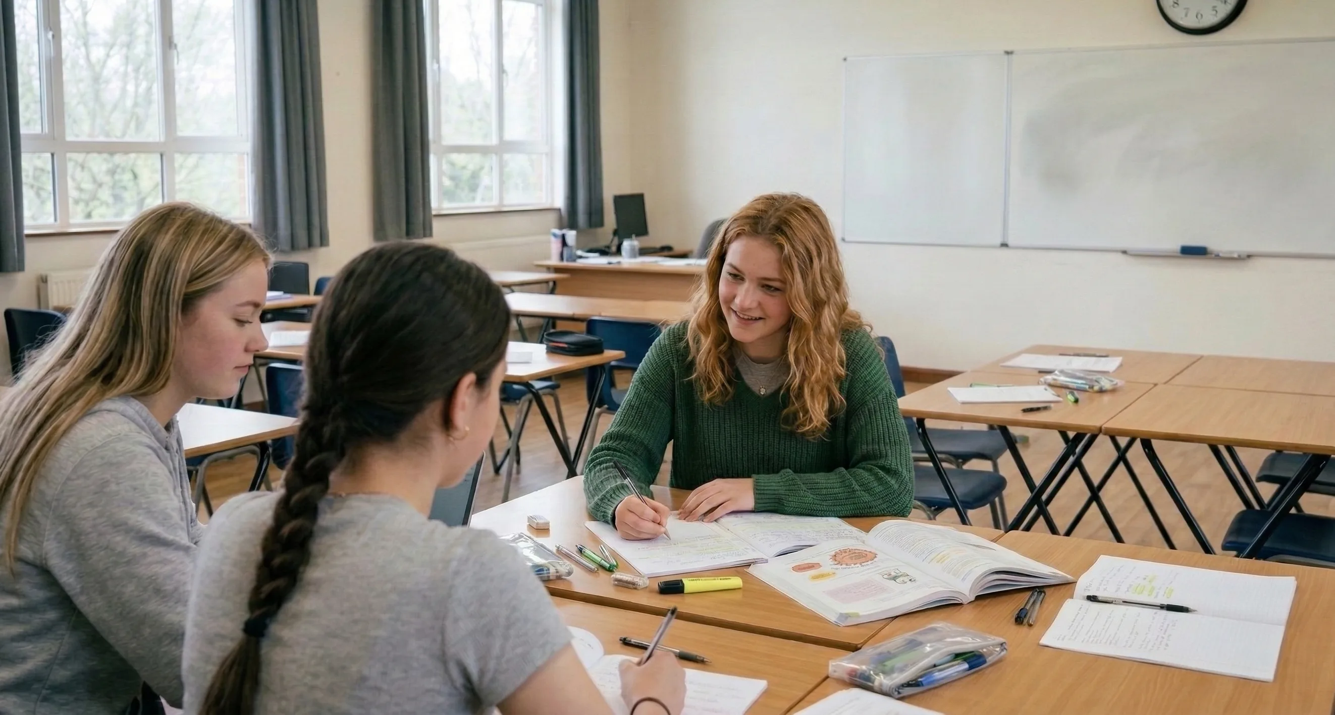 Elev i grundskolen forbereder sig til folkeskolens prøver
